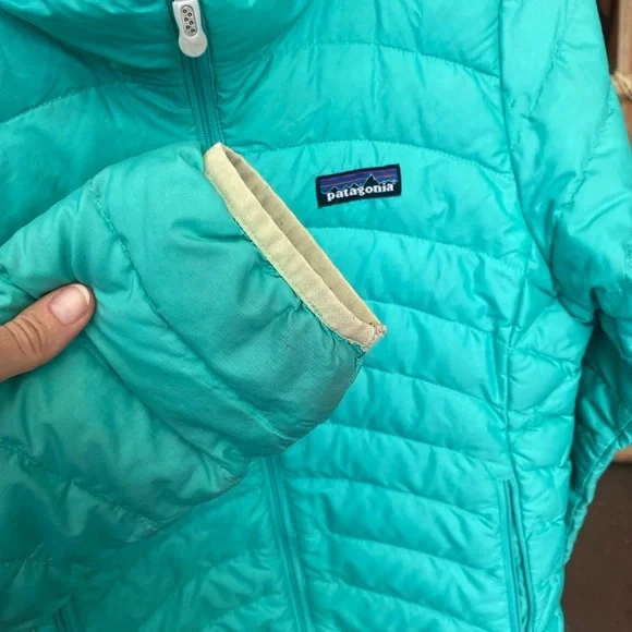 Patagonia Feather Down Puffer Aqua Quilted Jacket - Picture 5 of 12